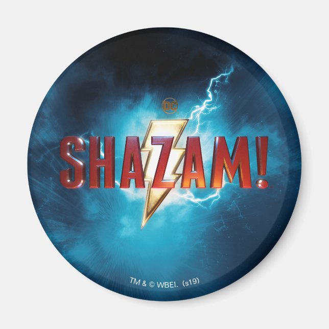 SHAZAM! | Teaterisk Logotyp Magnet (Framsidan)