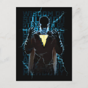 SHAZAM! Typografi av Shazam & Abilities Lightnin Vykort
