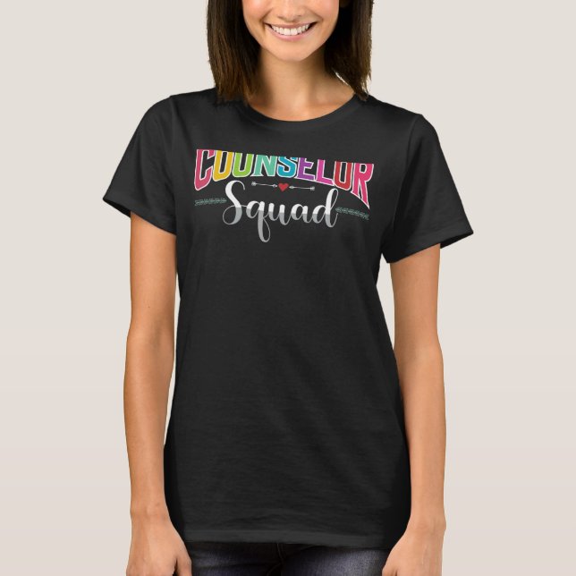 ShCool Counselor Squad Back to school-uppskattning T Shirt (Framsida)