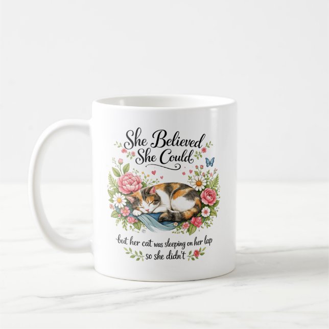 She Believed She Could |Motivational for Co-Worker Kaffemugg (Vänster)