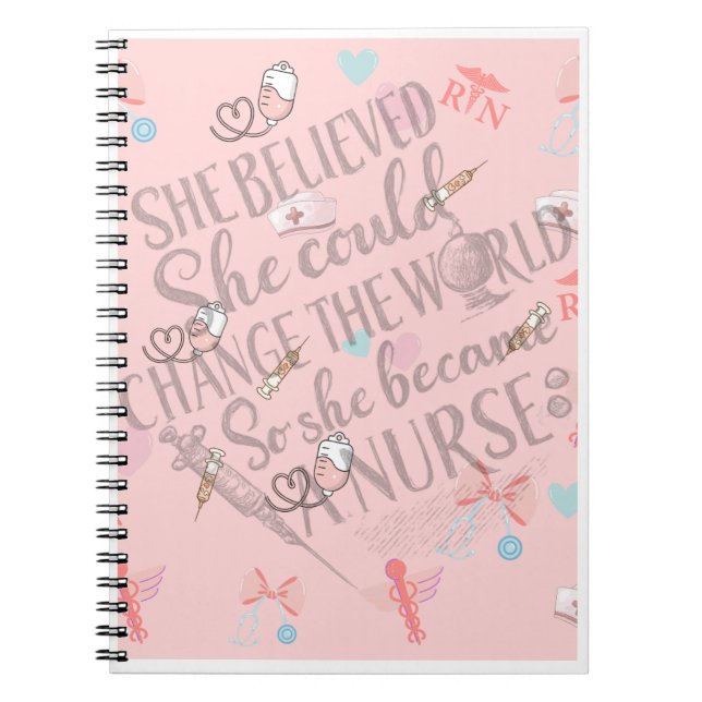 She Believed She Could -- RN Pastel Notebook Anteckningsbok (Framsidan)