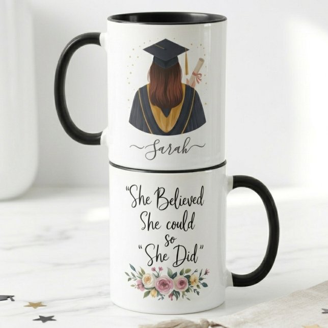 She Believed She Could So She Did Graduation Name Mugg (Skapare uppladdad)