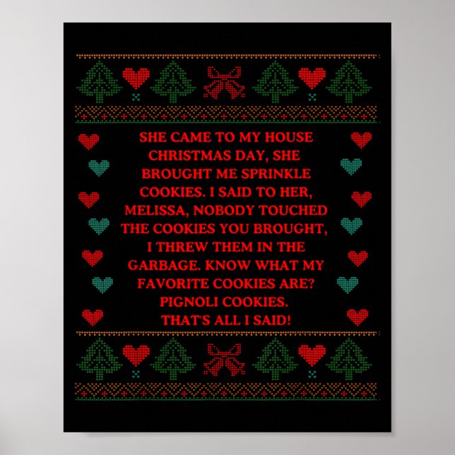 She Brought Me Sprinkle Cookies Ugly Christmas Swe Poster (Framsidan)