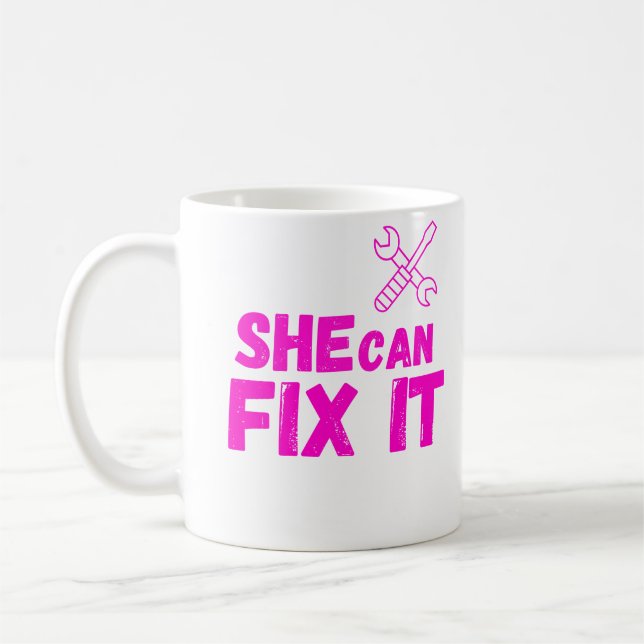 She Can Fix It DIY Mug Design Kaffemugg (Vänster)