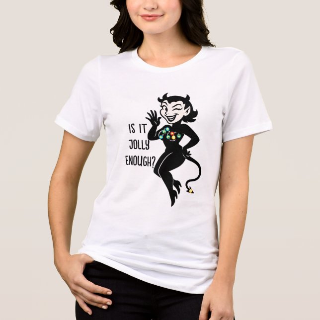 She Devil "Naughty Girlfriend" Christmas Lights T Shirt (Framsida)