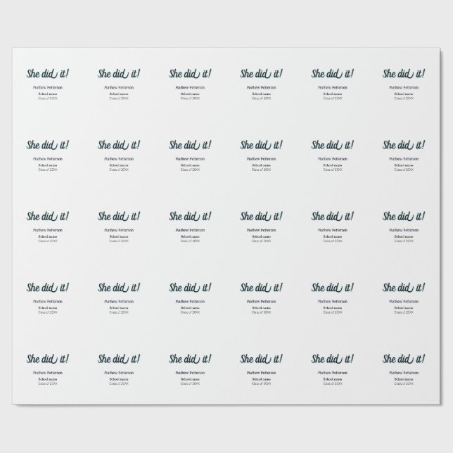 She did it simple black classy modern graduation presentpapper (Platt)