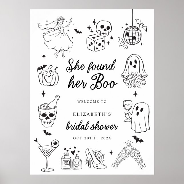 She Found Her Boo Bridal Shower Welcome Sign Poster (Framsidan)