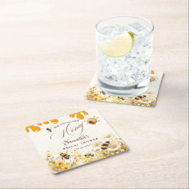 She found her honey Bee bridal shower Underlägg Papper Kvadrat