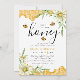 She Found Her Honey Bee Themed Daisy Bridal Shower Inbjudningar