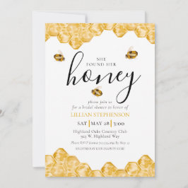 She Found Her Honey Bee Themed Daisy Bridal Shower Inbjudningar