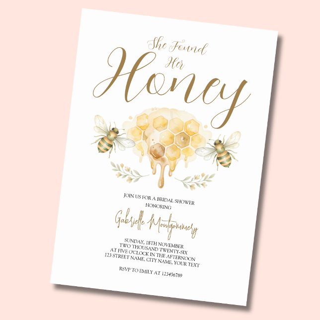 She Found Her Honey Bridal Shower  Inbjudningar (Skapare uppladdad)