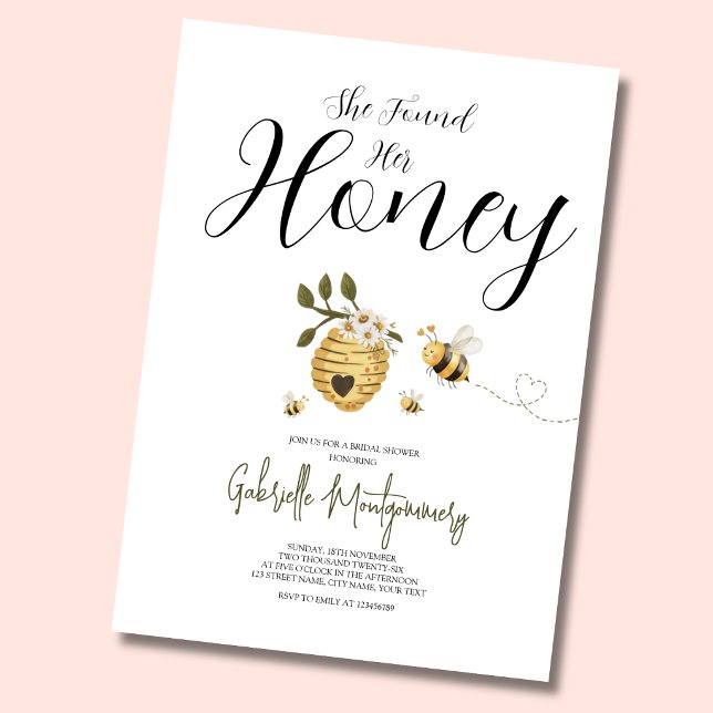 She Found Her Honey Bridal Shower  Inbjudningar (Skapare uppladdad)