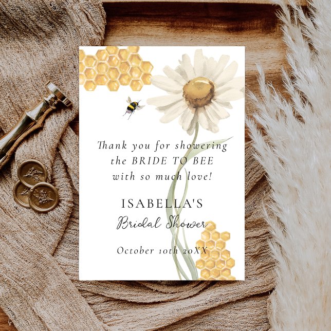 She Found Her Honey Personalized Bridal Shower Tack Kort (Skapare uppladdad)