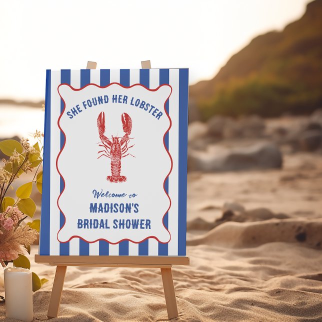 She Found Her Lobster Nautical Bridal Shower Poster (Skapare uppladdad)