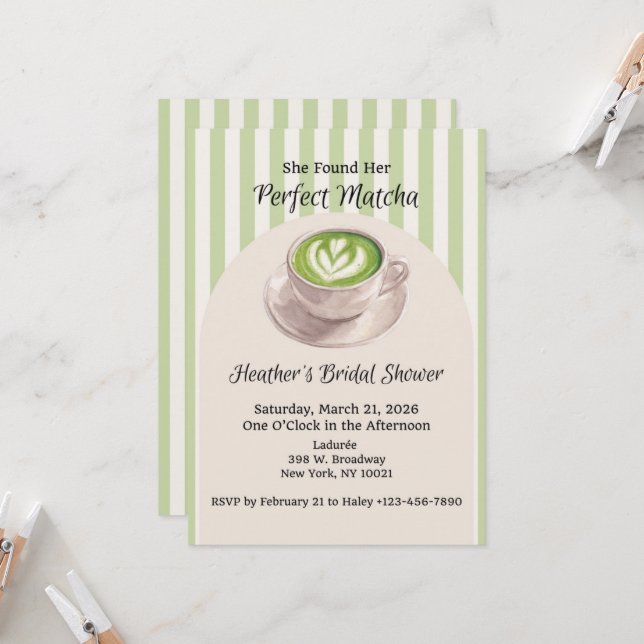 She Found Her Perfect Match Invitation Inbjudningar (Fram/Back In Situ)