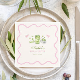 She Found Her Perfect Matcha Bow Bridal Shower Pappersservett
