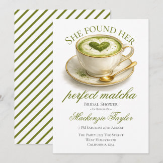 She Found Her Perfect Matcha Bridal Shower  Inbjudningar