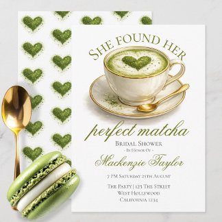 She Found Her Perfect Matcha Bridal Shower  Inbjudningar