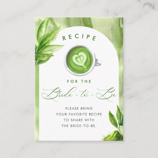 She Found Her Perfect Matcha Bridal Shower Recipe Tilläggskort (Framsida)