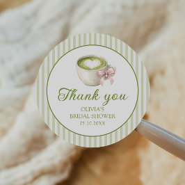 She Found Her Perfect Matcha Green Bridal Shower Runt Klistermärke