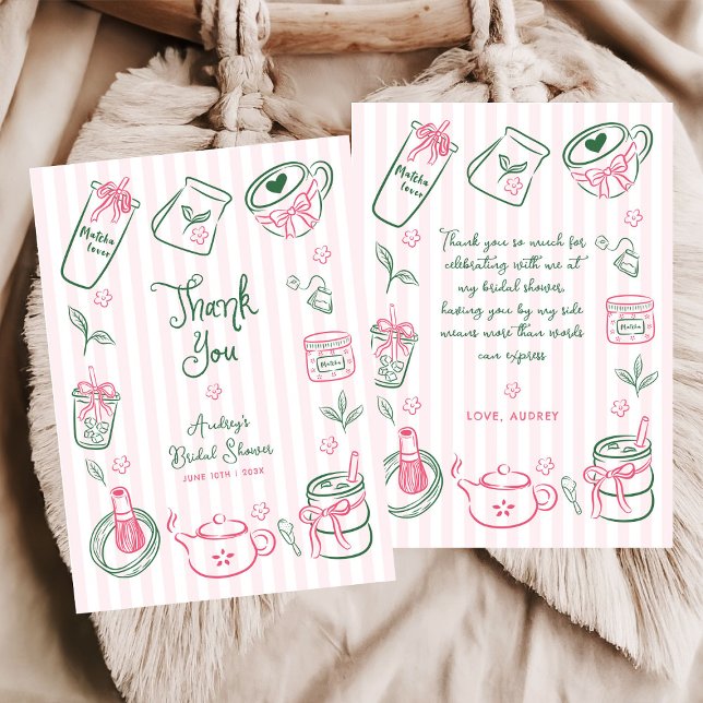 She Found Her Perfect Matcha Green  Bridal Shower Tack Kort (Skapare uppladdad)