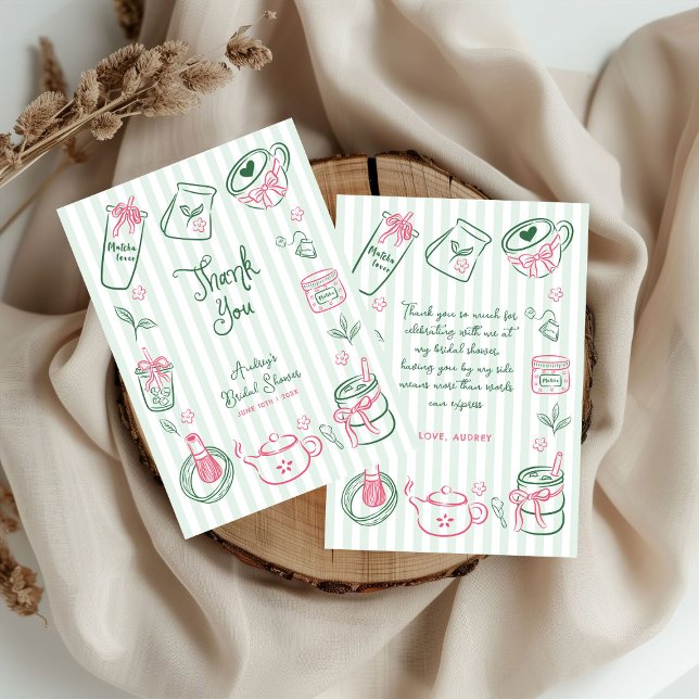 She Found Her Perfect Matcha Green  Bridal Shower Tack Kort (Skapare uppladdad)