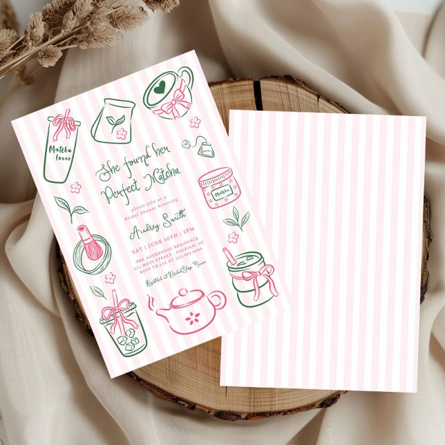 She Found Her Perfect Matcha Pink Bridal Shower Inbjudningar (Skapare uppladdad)