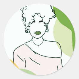 she - green runt klistermärke