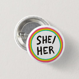 SHE/HER Pronounces Rainbow Bright Circle Knapp