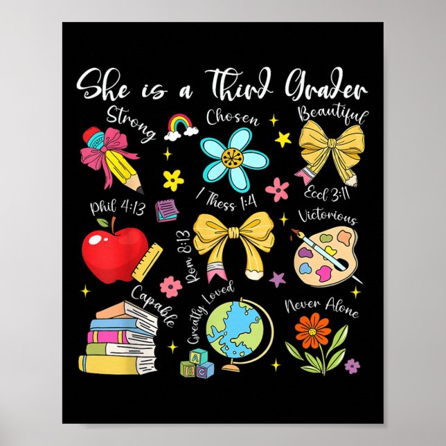 She Is A Third Grader Bible Verses Back To School  Poster (Framsidan)
