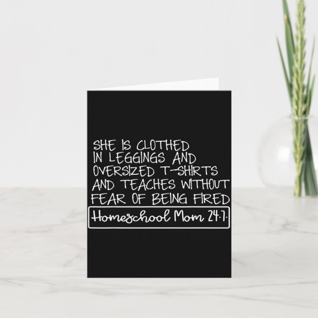 She Is Clothed In Leggings And Oversized Homeschoo Kort (Framsida)