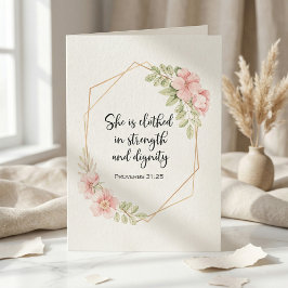 She Is Clothed in Strength and Dignity Birthday Kort