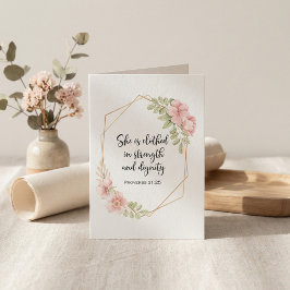 She Is Clothed in Strength & Dignity Hard Times Kort