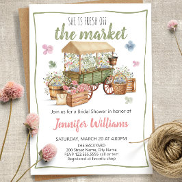 She Is Fresh Off The Market Bridal Shower Inbjudningar