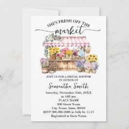 She is Fresh Off the Market Floral Bridal Shower Inbjudningar