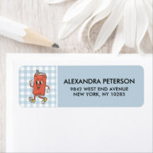 She Is Ready To Pop Retro Blue Gingham Soda Return