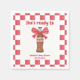 She is Ready to Pop Soda Bottle Baby Shower Pappersservett