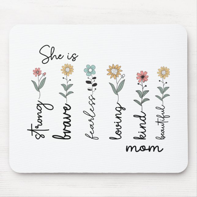 She is Strong, Brave, Fearless, Loving Mothers Day Musmatta (Framsidan)