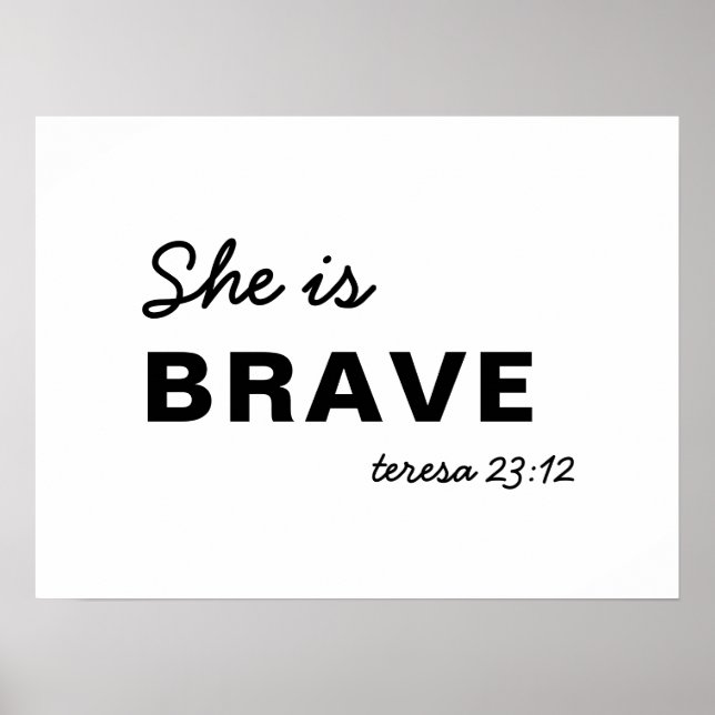 She Is Strong Proverbs 31:25 Christian Faith Poster (Framsidan)