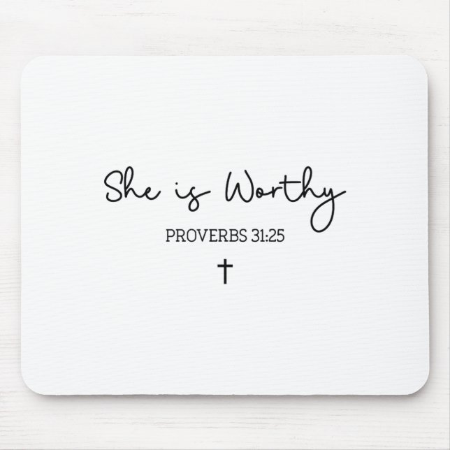She Is Worthy Proverbs 31_25 Christian Boho Bible  Musmatta (Framsidan)