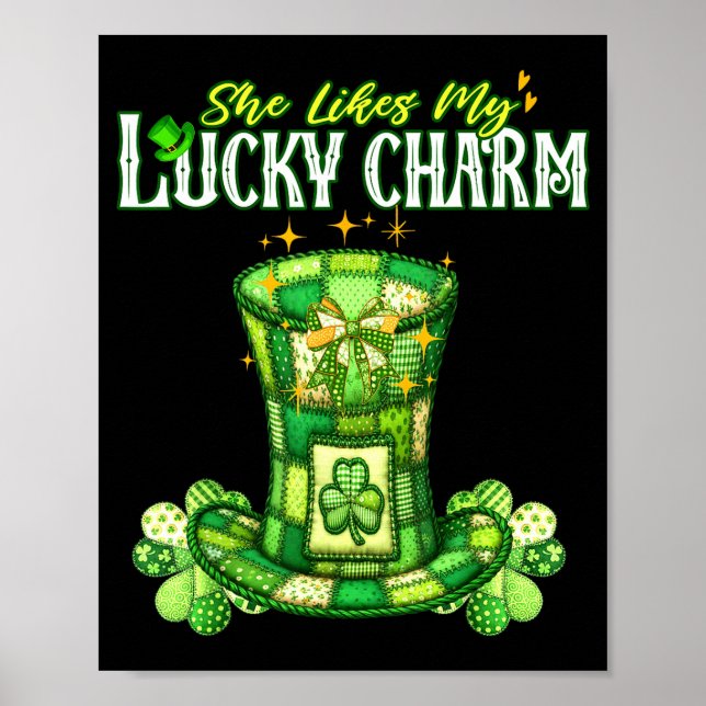 She Likes My Lucky Charm Irish Couple Patricks Day Poster (Framsidan)