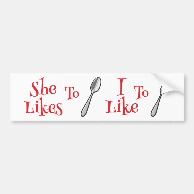 She Likes To Spoon Bildekal (Framsidan)