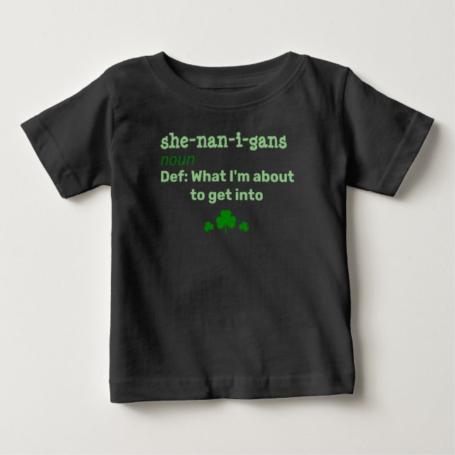 she-nan-i-gan Saint patrick Baby T-Shirt (Framsida)