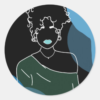 she - negativo runt klistermärke