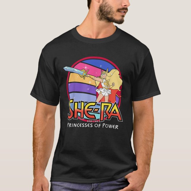 She Ra And The Princess of Power Rainbow  T Shirt (Framsida)