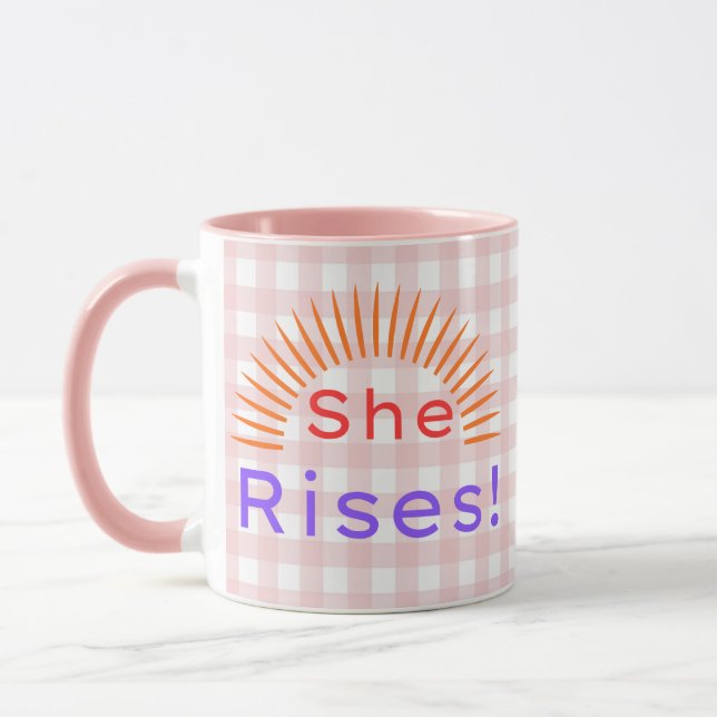 She Rises! - Women Empowerment Inspirational Mug Mugg (Vänster)