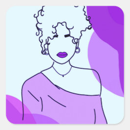 she - roxo fyrkantigt klistermärke