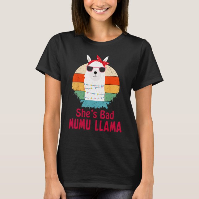 She s A Bad MuMu Llama Cute Mother s Day T Shirt (Framsida)