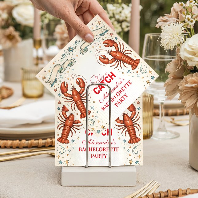 She’s a Catch Nautical Bachelorette Pappersservett (Skapare uppladdad)