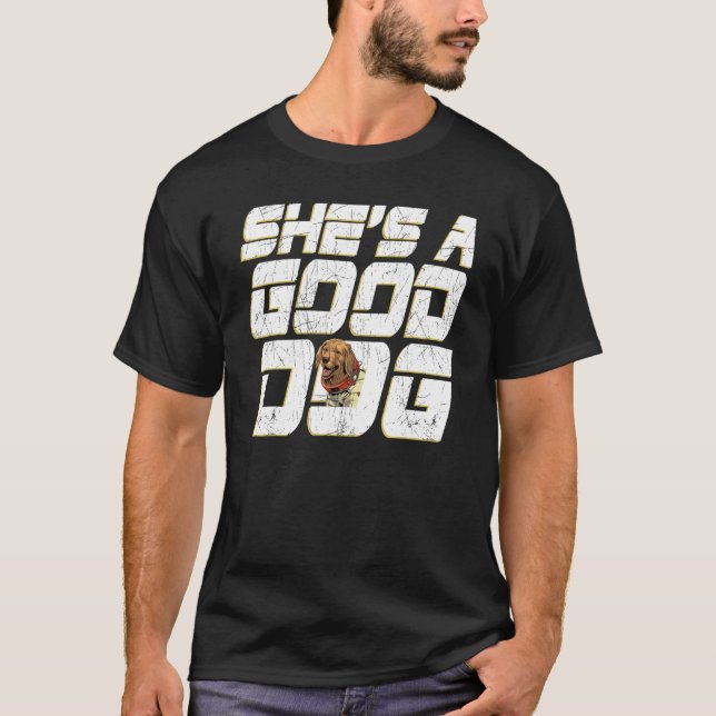 She s A Good Dog Puppy  Animal Pet T Shirt (Framsida)